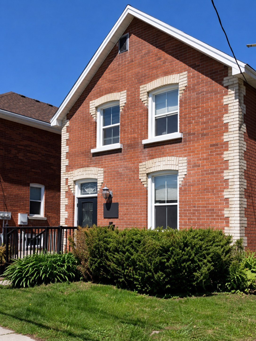 Front of the red-brick practice building on Mississauga Street in Orillia